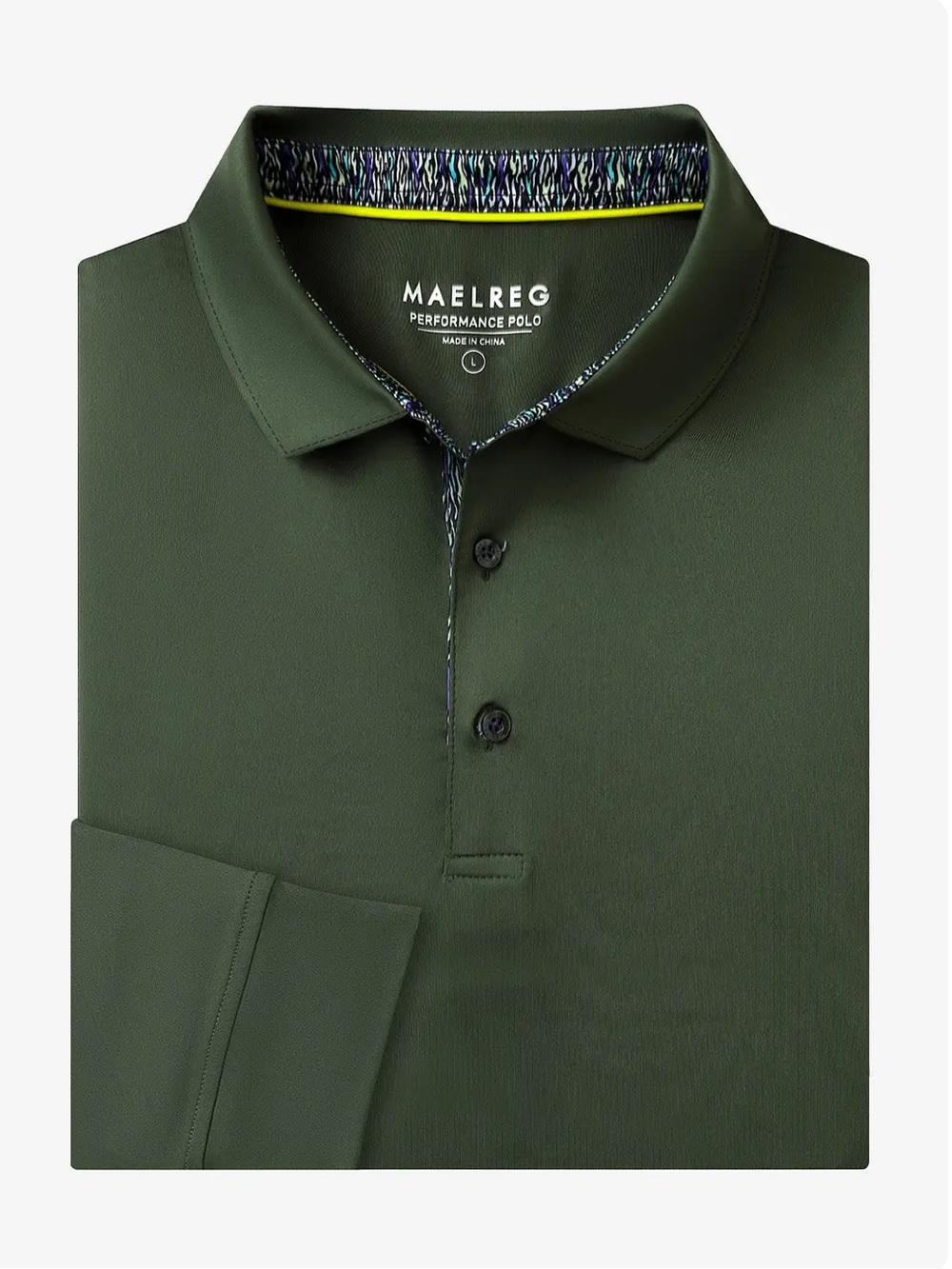 Maelreg Long Sleeve Solid Jersey Polo